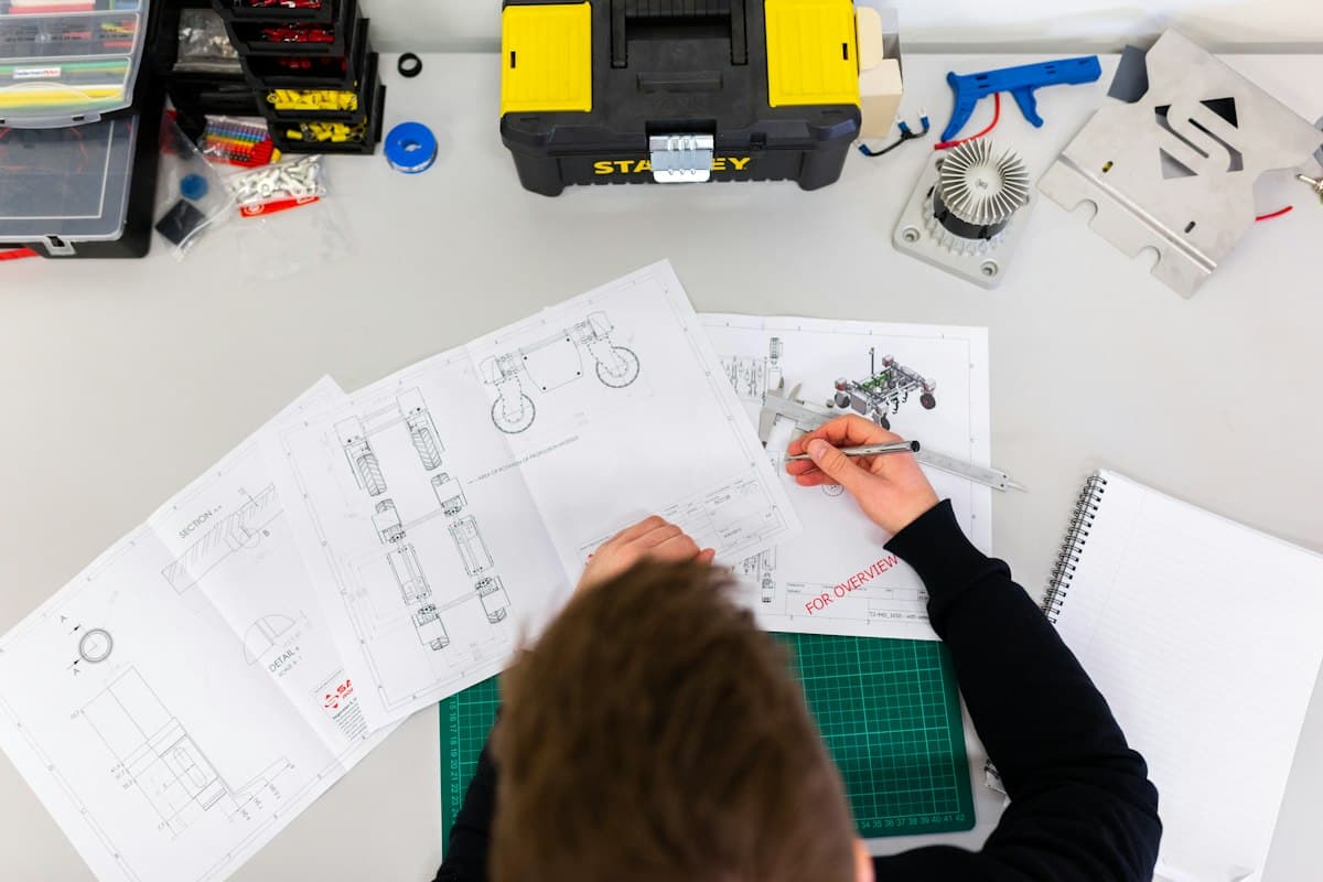PCB design and electronic prototyping workspace