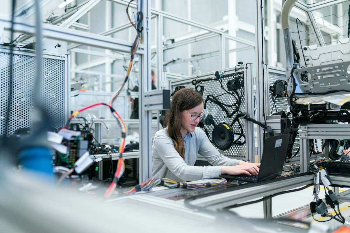 Electronics engineering and hardware workspace